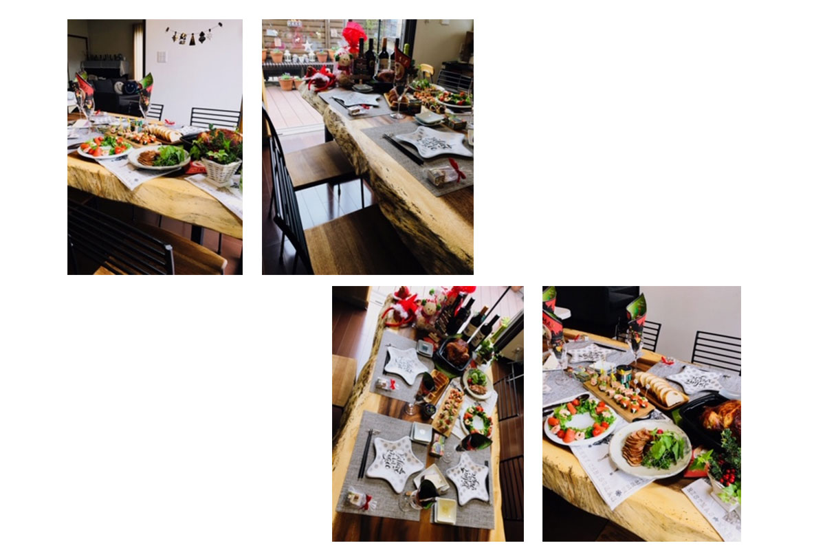 ダイニングテーブルと書斎（モンキーポッド無垢一枚板ダイニングテーブル・デスク）