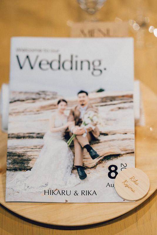 2人の理想を形にした結婚証明書(ホワイトアッシュ無垢一枚板ウエディングドロップス)