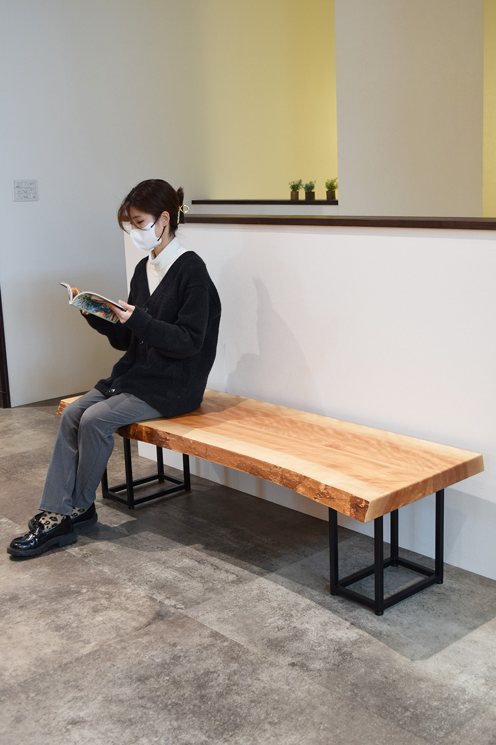 02USG1220/10 樺（ベンチ） 一枚板 一枚板カウンター 家具