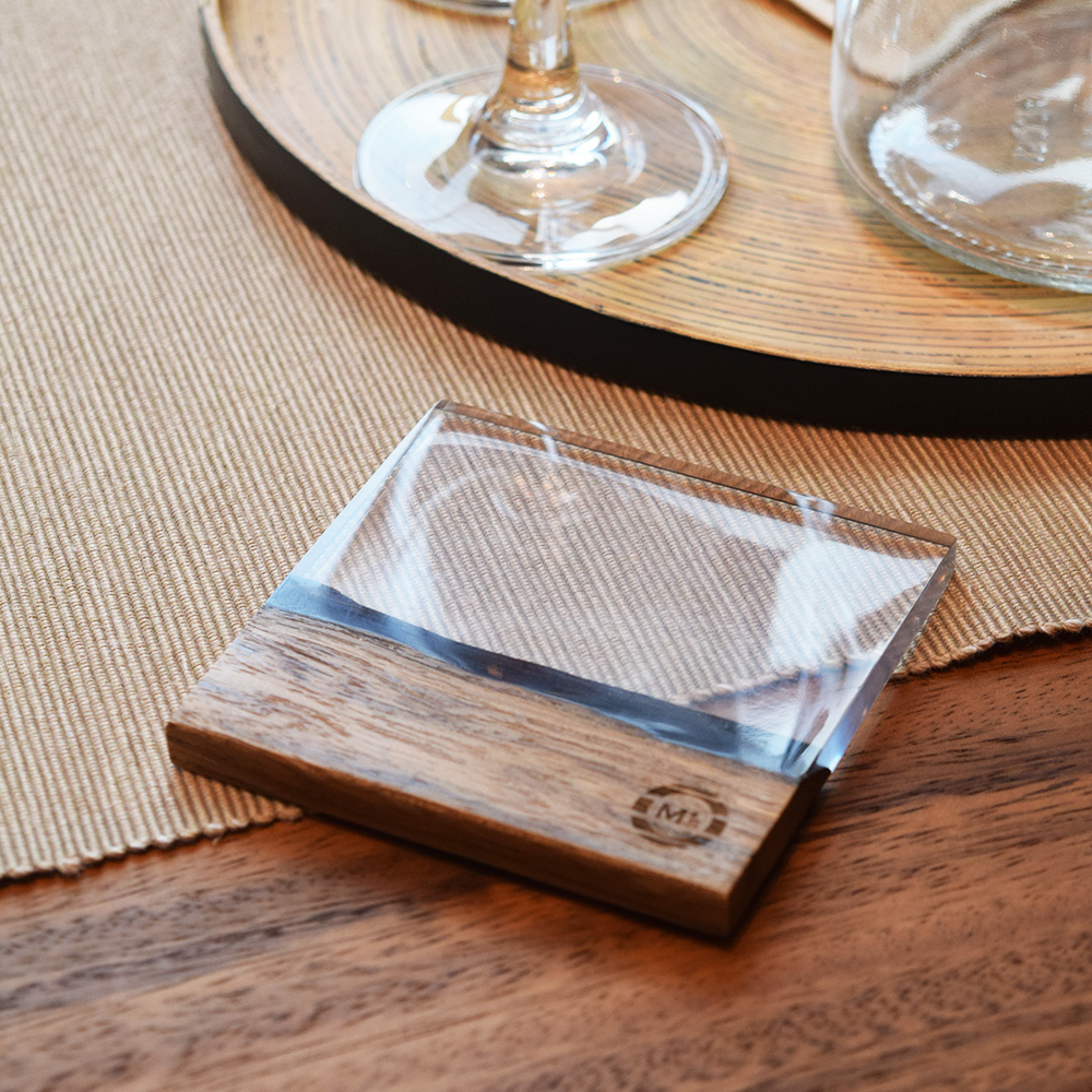 レジンコースター　無色クリア×チーク