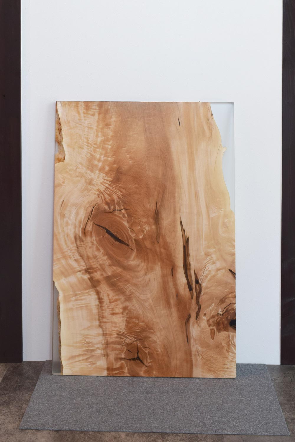 02USG1220/6 栃 一枚板 レジン商品 一枚板リビングテーブル その他テーブル