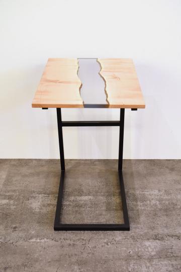 栃 一枚板 レジン商品 一枚板サイドテーブル 家具 サイドテーブル
