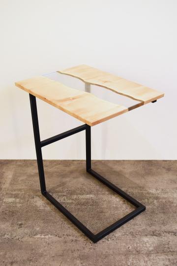 栃 一枚板 レジン商品 一枚板サイドテーブル 家具 サイドテーブル