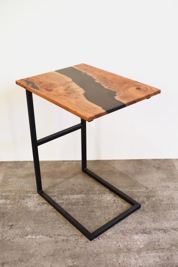 一枚板　サイドテーブル 樫 一枚板 レジン商品 一枚板サイドテーブル 家具 サイドテーブル