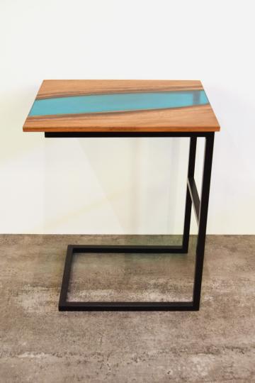 IZH モンキーポッド 一枚板 レジン商品 一枚板サイドテーブル 家具 サイドテーブル