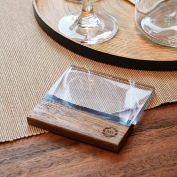 gd0043 レジンコースター　無色クリア×チーク