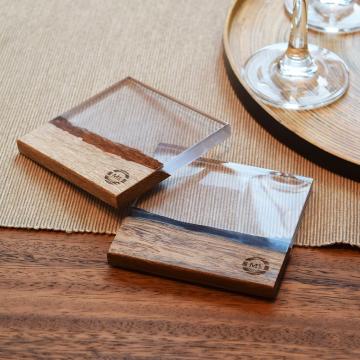 gd0043 レジンコースター　無色クリア×チーク レジン商品 雑貨 コースター コースター