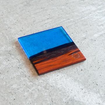 gd0070 レジンコースター ブルークリア×ココボロ レジン商品 雑貨 コースター コースター