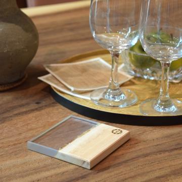 gd0072 レジンコースター 無色クリア×栃 レジン商品 雑貨 コースター コースター