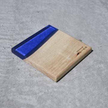 gd0052 レジンコースター　ブルークリア×栃 レジン商品 雑貨 コースター コースター