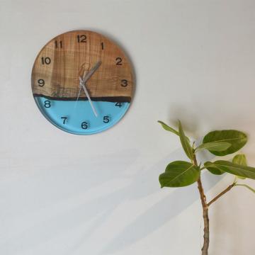 gd0075 レジン時計 ライトブルークリア×楓 レジン商品 雑貨 時計 時計
