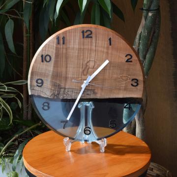 gd0075 レジン時計 ライトブルークリア×楓 レジン商品 雑貨 時計 時計