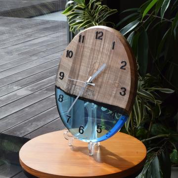 gd0075 レジン時計 ライトブルークリア×楓 レジン商品 雑貨 時計 時計