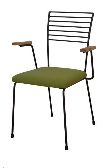 MSOC-if03 M's オリジナルチェア アイアンフレームアームチェア（アーム&ファブリックシート）グリーン 椅子 村上一枚板オリジナル