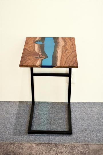 TGM181128/29-a チーク 一枚板 レジン商品 一枚板サイドテーブル 家具 サイドテーブル