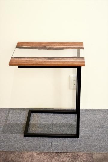 TGM181128/28 チーク 一枚板 レジン商品 一枚板サイドテーブル 家具 サイドテーブル