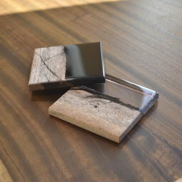 gd0073 レジンコースター 無色クリア×サペリ レジン商品 雑貨 コースター コースター