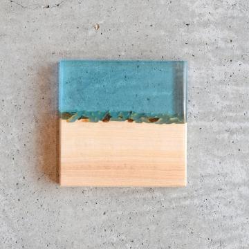 gd0071 レジンコースター ライトブルークリア×栃