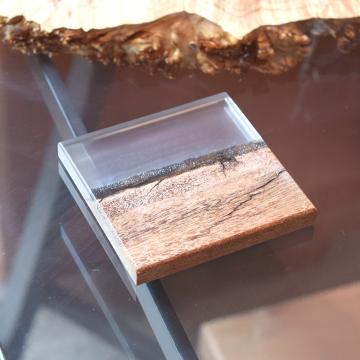 gd0073 レジンコースター 無色クリア×サペリ レジン商品 雑貨 コースター コースター