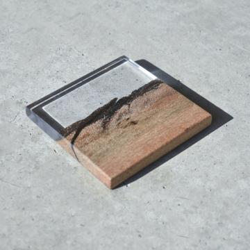 gd0073 レジンコースター 無色クリア×サペリ レジン商品 雑貨 コースター コースター