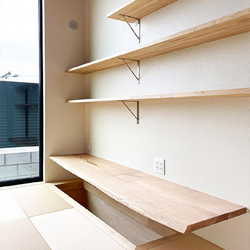 楓の書斎カウンター(楓無垢一枚板カウンター)